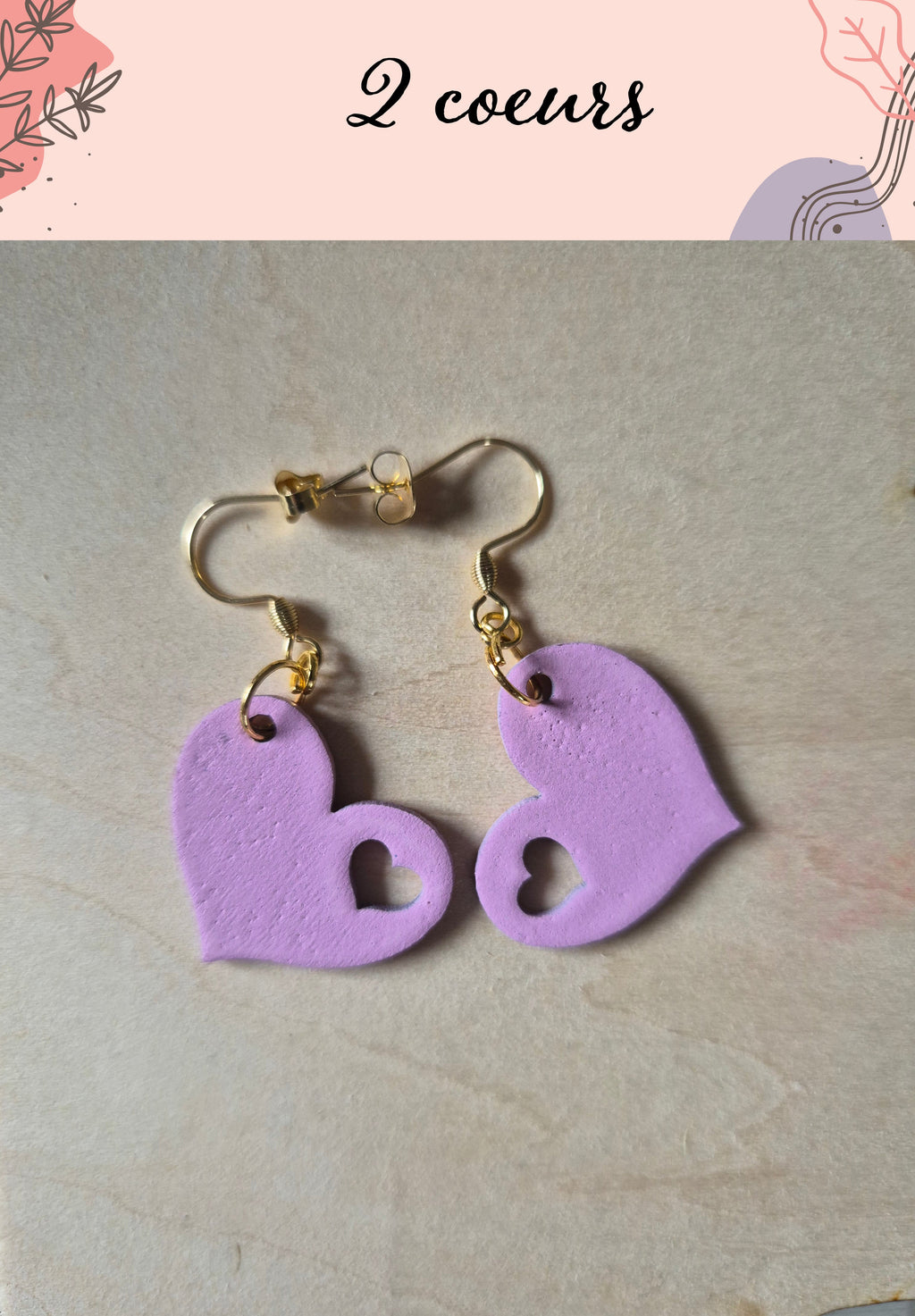 Boucles d'oreilles COEURS colorées