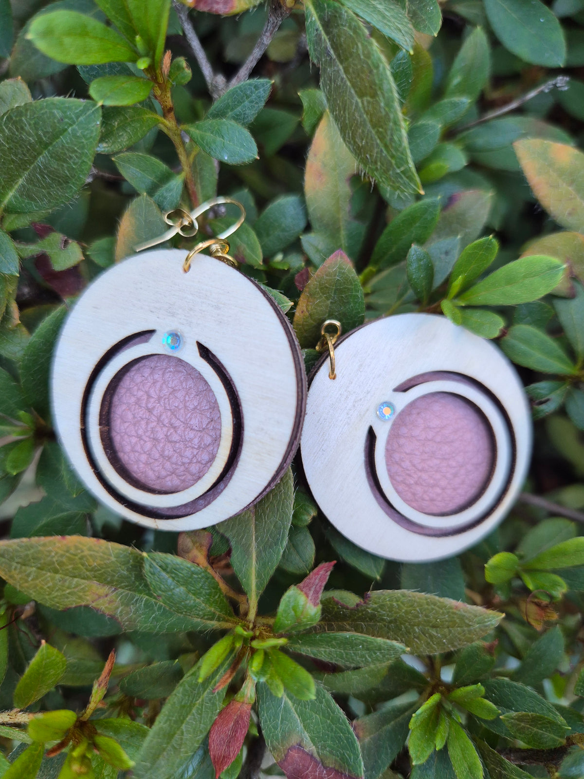Boucles d'oreilles cuir et bois