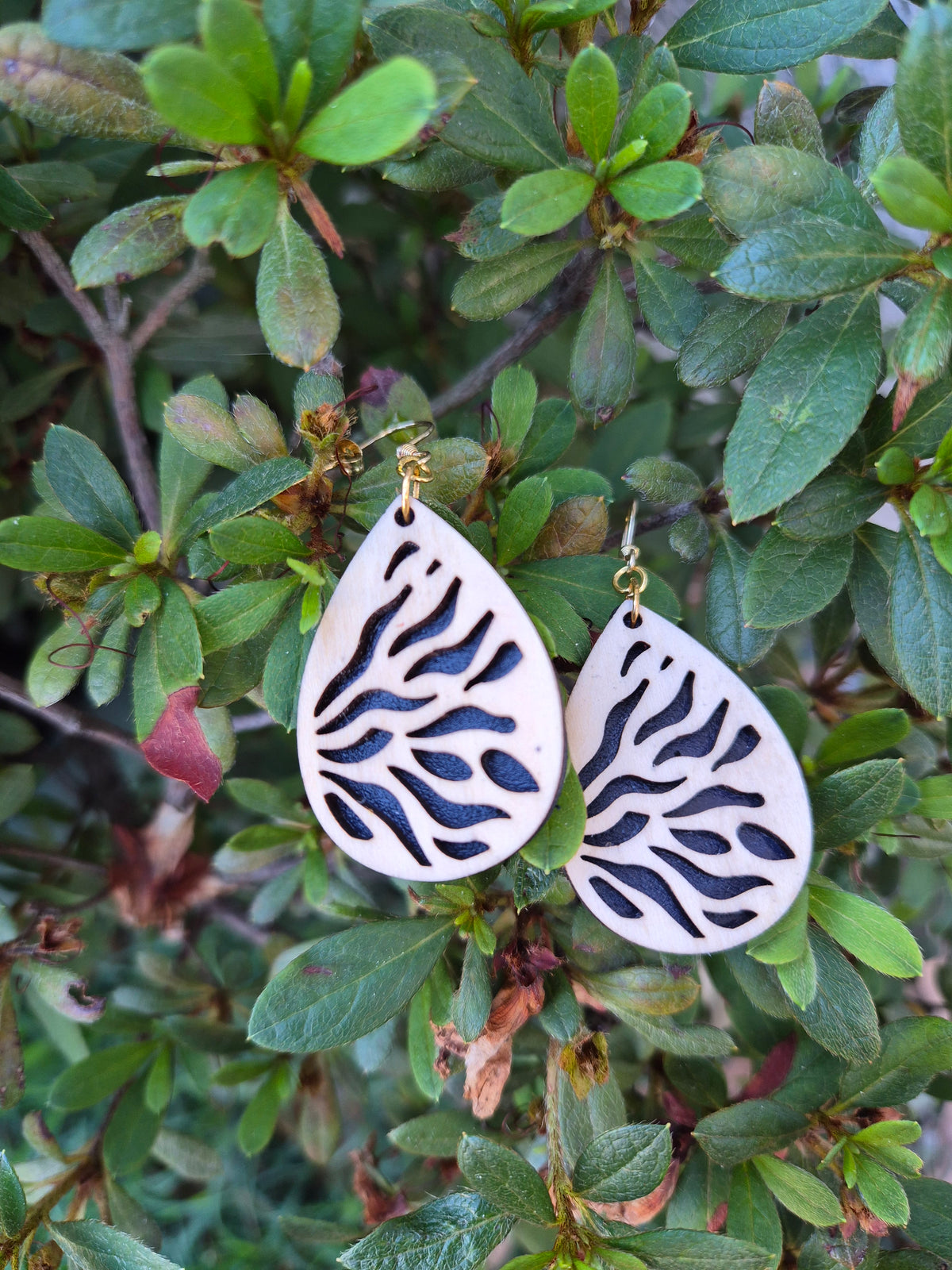 Boucles d'oreilles cuir et bois