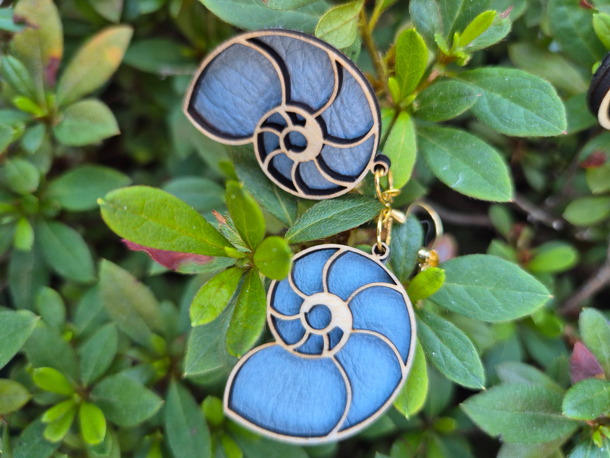 Boucles d'oreilles cuir et bois