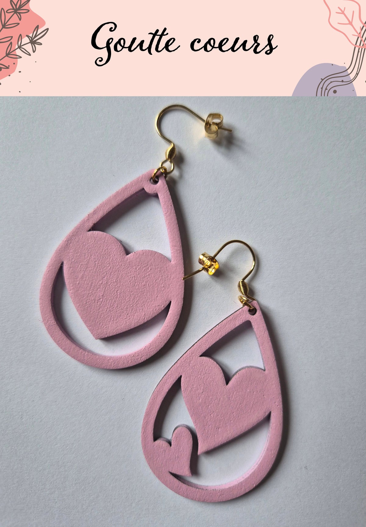 Boucles d'oreilles COEURS colorées