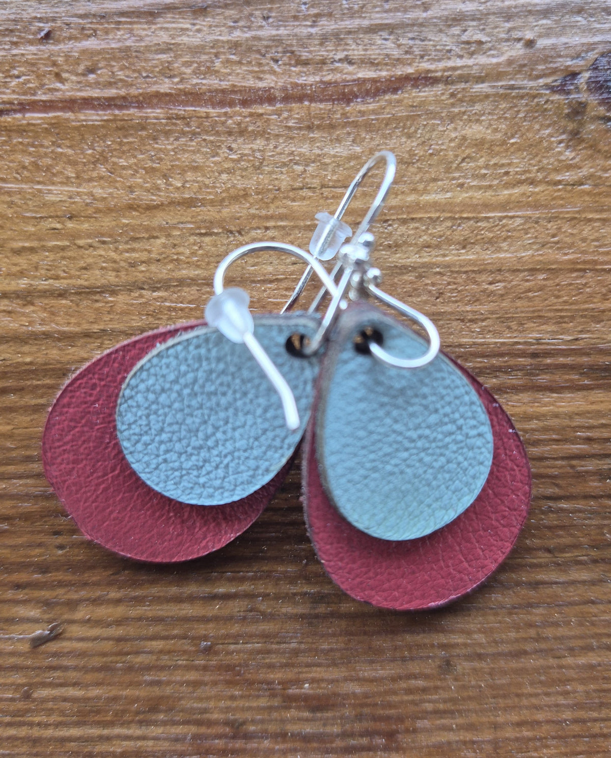 Boucles d'oreilles cuir et bois