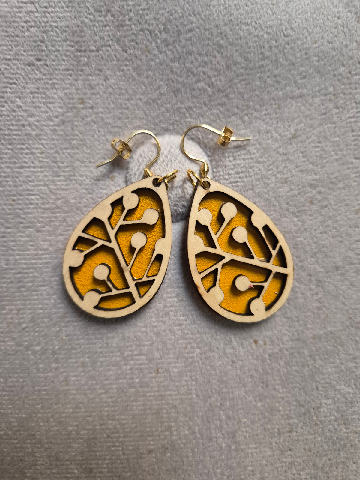 Boucles d'oreilles Bois & Cuir