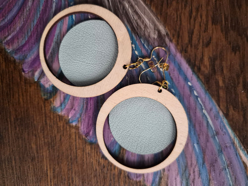 Boucles d'oreilles Bois & Cuir