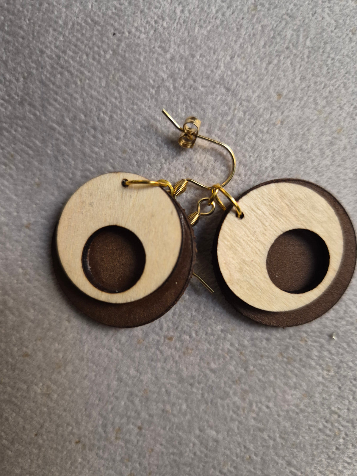 Boucles d'oreilles Bois & Cuir