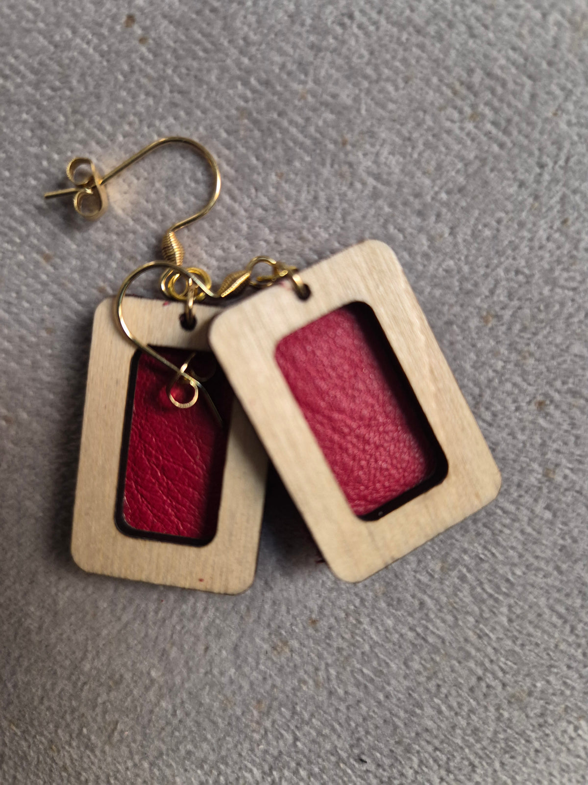 Boucles d'oreilles Bois & Cuir
