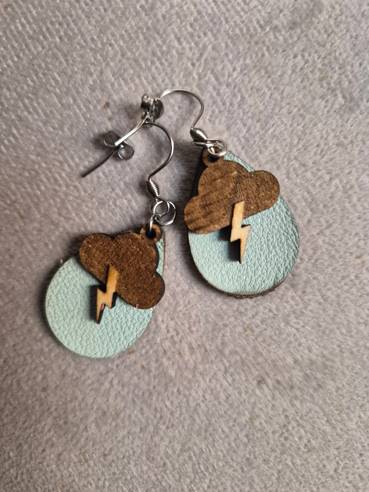 Boucles d'oreilles Bois & Cuir