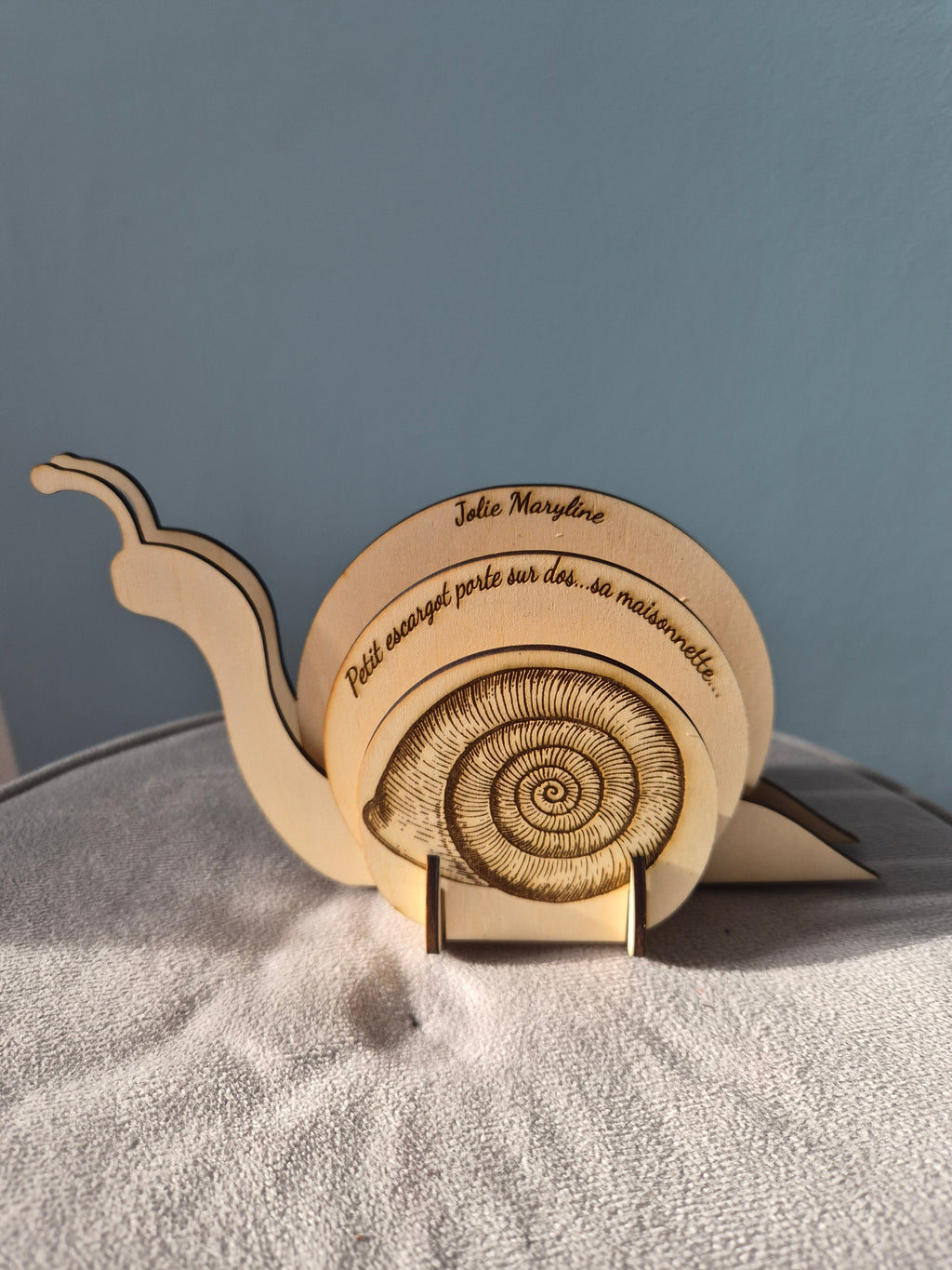 Escargot personnalisable en bois à monter soit même