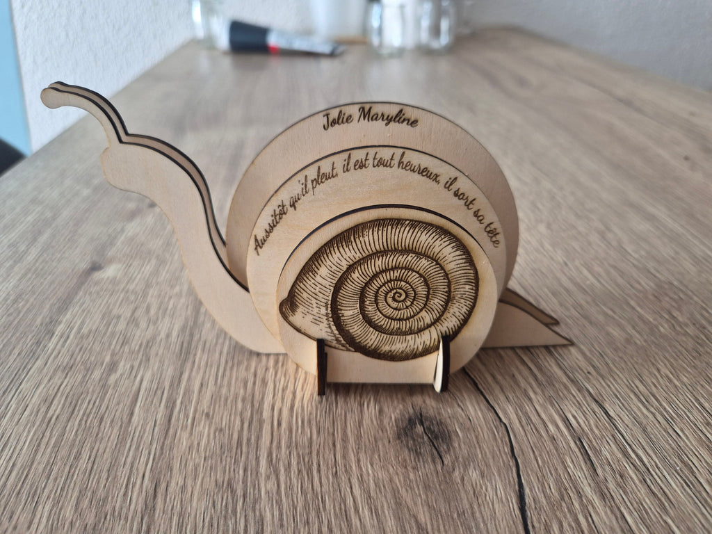 Escargot personnalisable en bois à monter soit même