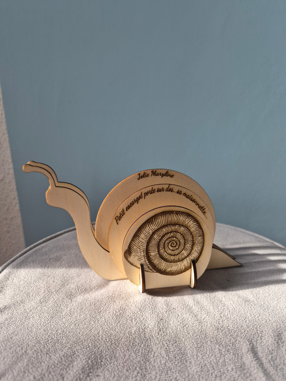 Escargot personnalisable en bois à monter soit même