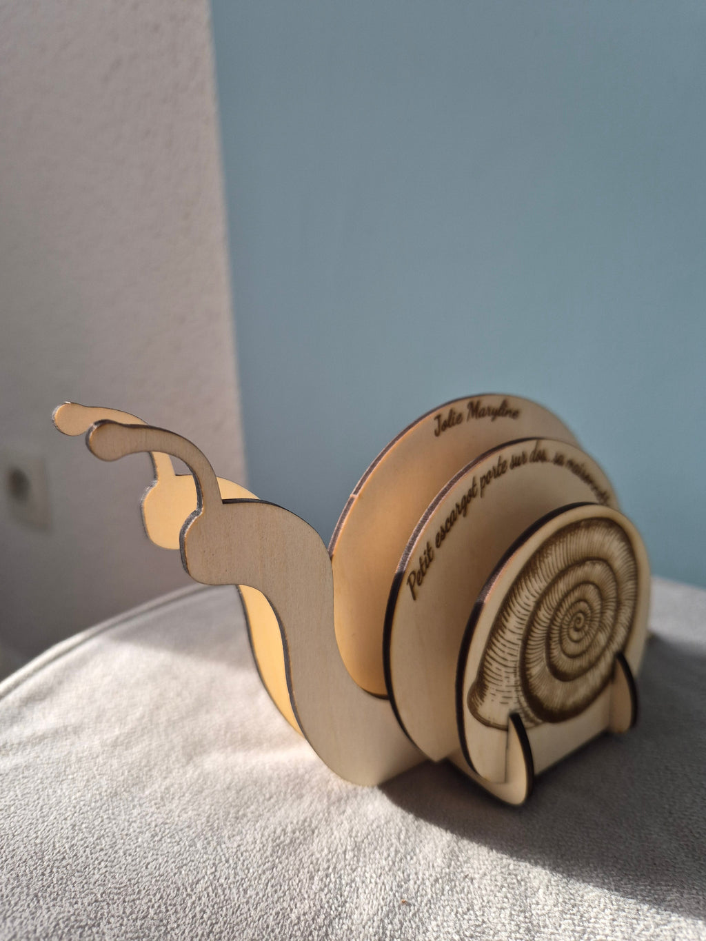 Escargot personnalisable en bois à monter soit même